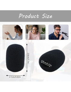 Juego de 20 Filtros de Espuma para Micrófono Negro 2