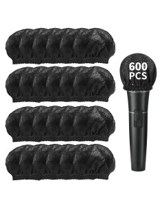600 Fundas Desechables para Micrófono KEJJNYER - Paraviento Negro
