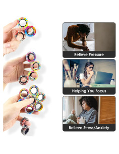 Juego de 9 Anillos Magnéticos Antiestrés MBOUTrising 2
