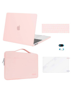 Funda Dura MOSISO para MacBook Pro 13" Rosa Tiza 5 en 1