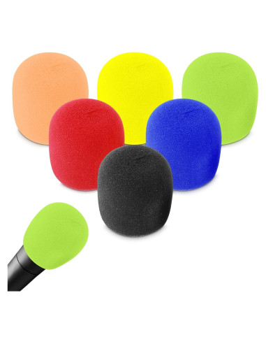 Fundas de Micrófono de Espuma Prasacco 6 Pcs Coloridas