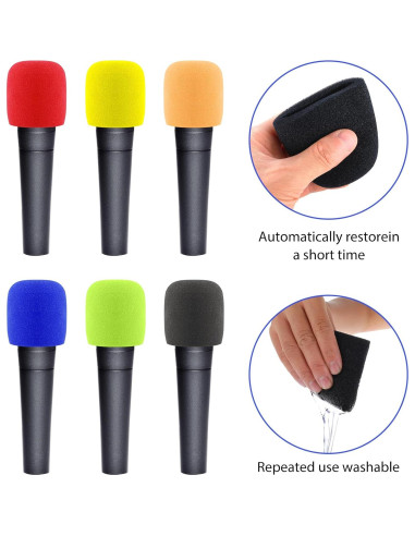 Fundas de Micrófono de Espuma Prasacco 6 Pcs Coloridas