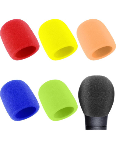 Fundas de Micrófono de Espuma Prasacco 6 Pcs Coloridas