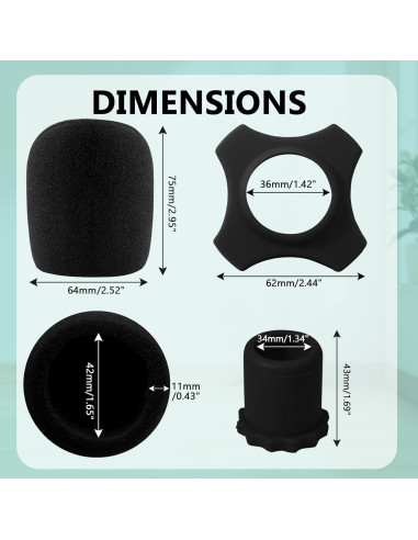 Set de Fundas de Protección para Micrófono Bonsicoky - 12 Piezas