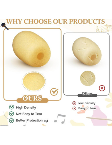 20 Fundas de Espuma para Micrófono de Auriculares 5x20 mm