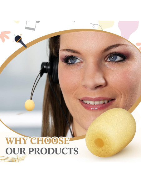 20 Fundas de Espuma para Micrófono de Auriculares 5x20 mm