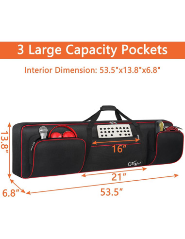 Funda para Teclado 88 Teclas SNIGJAT Negra y Roja