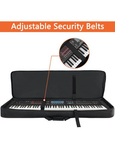 Funda para Teclado 88 Teclas SNIGJAT Negra y Roja