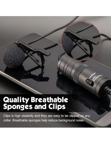 Kit de 36 Clips de Micrófono Lavalier y Fundas de Espuma