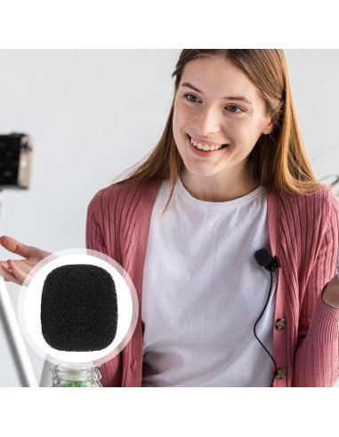 10 Cubiertas de Espuma para Micrófono Lavalier - Negro