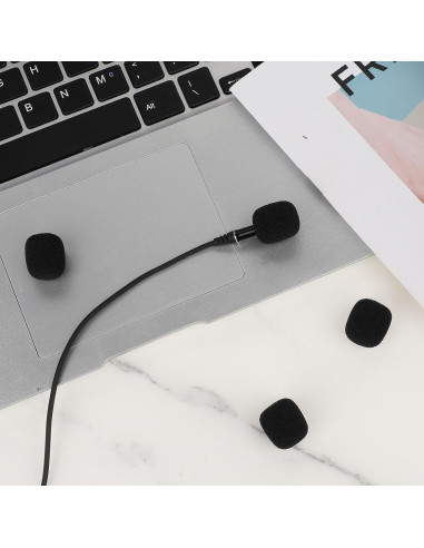 10 Cubiertas de Espuma para Micrófono Lavalier - Negro