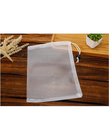 ZYAMY 12 Bolsas de Malla con Cierre de Cordón 20x15 cm