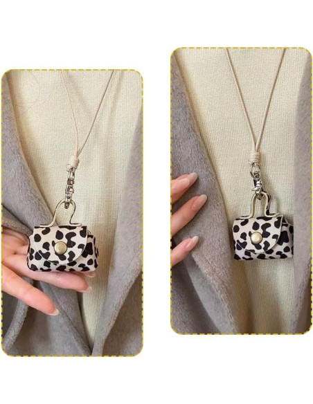 Collar Monedero de Cuero con Lanyard para Mujeres - ShiQiao