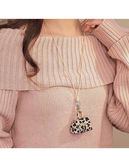 Collar Monedero de Cuero con Lanyard para Mujeres - ShiQiao