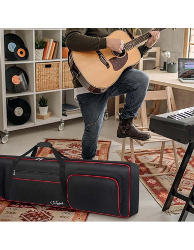 Funda para Teclado 88 Teclas SNIGJAT Negra y Roja