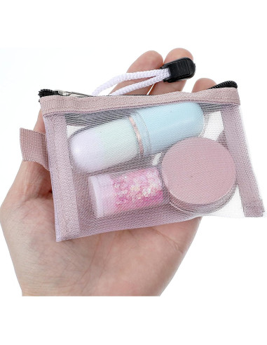 Paquete de 5 Bolsas de Malla Nylon con Cremallera Lnngub 11x7.5cm