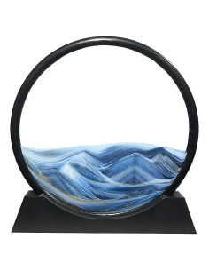 Aoderun Arte de Arena 3D Redondo Marino 27x27cm Azul