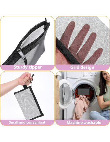 6 Bolsos Organizadores de Nylon Gtziqa 11.9x21.1cm Negro