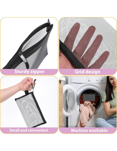 6 Bolsos Organizadores de Nylon Gtziqa 11.9x21.1cm Negro