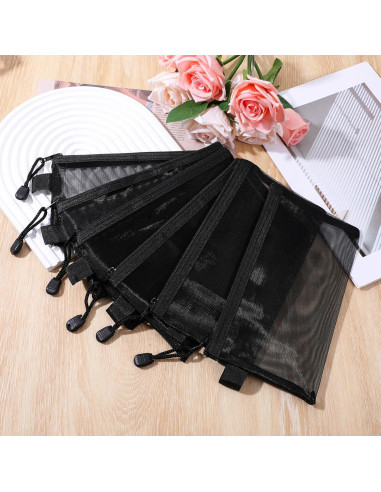 6 Bolsos Organizadores de Nylon Gtziqa 11.9x21.1cm Negro