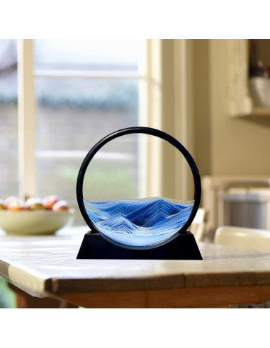 Aoderun Arte de Arena 3D Redondo Marino 27x27cm Azul