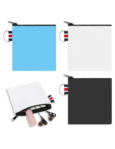 3 Bolsas de Lona con Cremallera FdcZeyxior - 10.8x11.8 cm