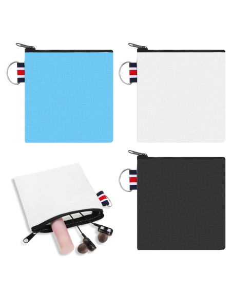 3 Bolsas de Lona con Cremallera FdcZeyxior - 10.8x11.8 cm