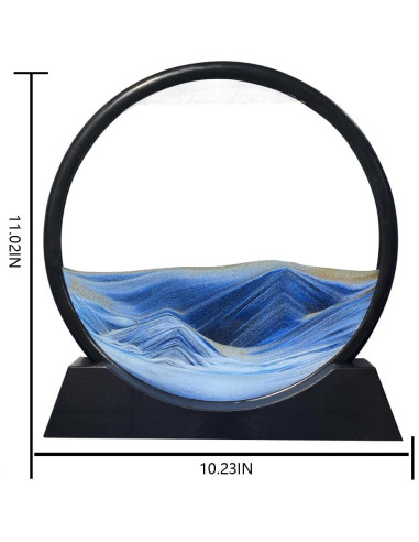 Aoderun Arte de Arena 3D Redondo Marino 27x27cm Azul