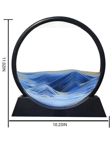 Aoderun Arte de Arena 3D Redondo Marino 27x27cm Azul