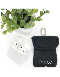 Funda protectora Bocco para AirPods con llavero - Negro 2