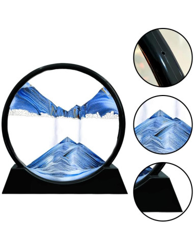 Aoderun Arte de Arena 3D Redondo Marino 27x27cm Azul