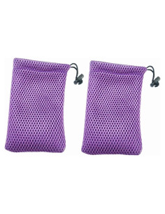 Bolsa de Cuerda de Malla de Nylon 15x10 cm 5 Piezas Morado