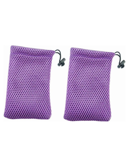 Bolsa de Cuerda de Malla de Nylon 15x10 cm 5 Piezas Morado