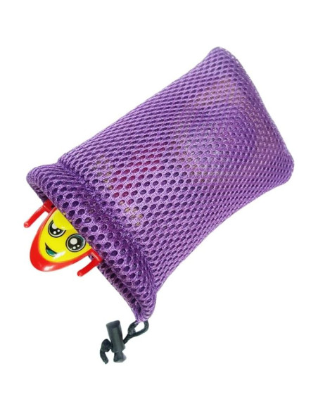 Bolsa de Cuerda de Malla de Nylon 15x10 cm 5 Piezas Morado