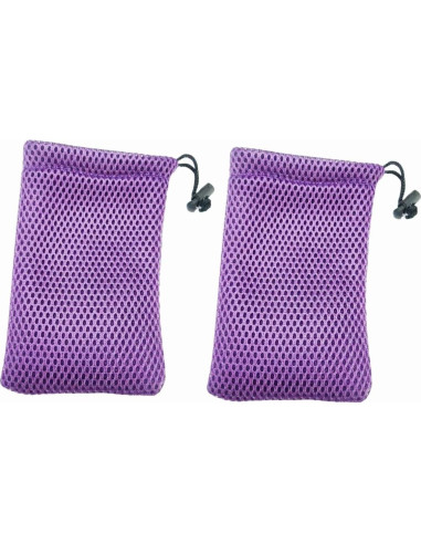 Bolsa de Cuerda de Malla de Nylon 15x10 cm 5 Piezas Morado