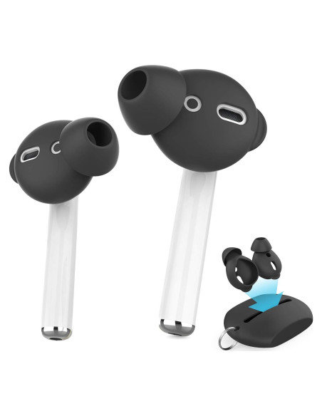 AhaStyle Tapones de Silicona para AirPods 3 Pares Pequeños Negro