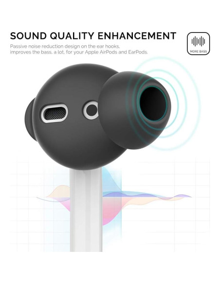 AhaStyle Tapones de Silicona para AirPods 3 Pares Pequeños Negro