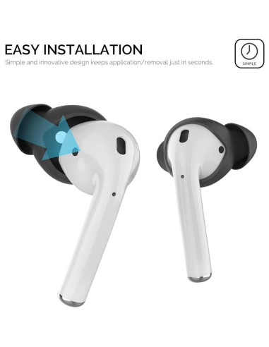 AhaStyle Tapones de Silicona para AirPods 3 Pares Pequeños Negro