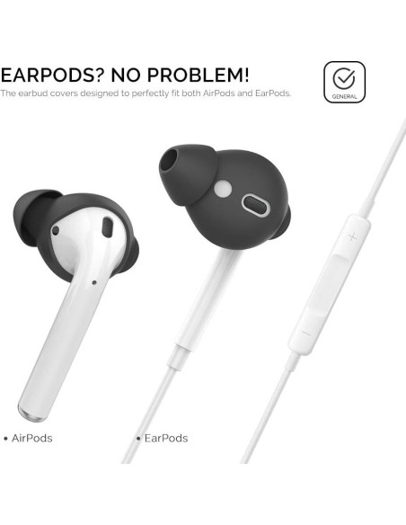 AhaStyle Tapones de Silicona para AirPods 3 Pares Pequeños Negro