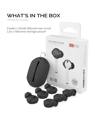 AhaStyle Tapones de Silicona para AirPods 3 Pares Pequeños Negro