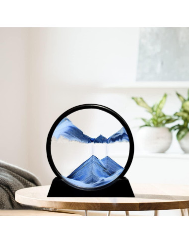 Aoderun Arte de Arena 3D Redondo Marino 27x27cm Azul