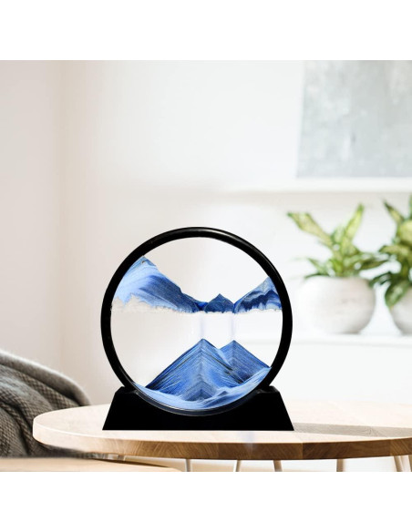 Aoderun Arte de Arena 3D Redondo Marino 27x27cm Azul