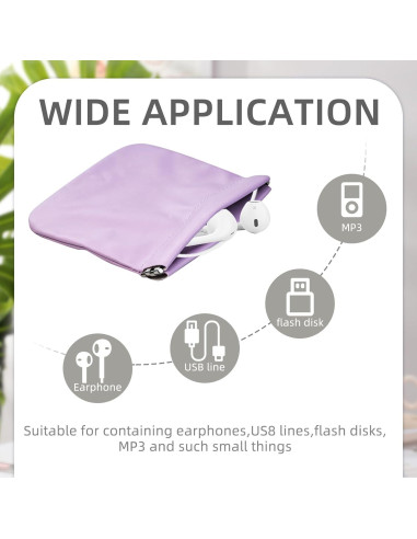 2 Fundas de Almacenamiento para Auriculares PU Flylin Morado