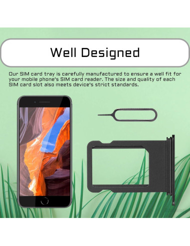 Adaptador de Tarjeta SIM para iPhone 8 Plus Risidamoy Negro