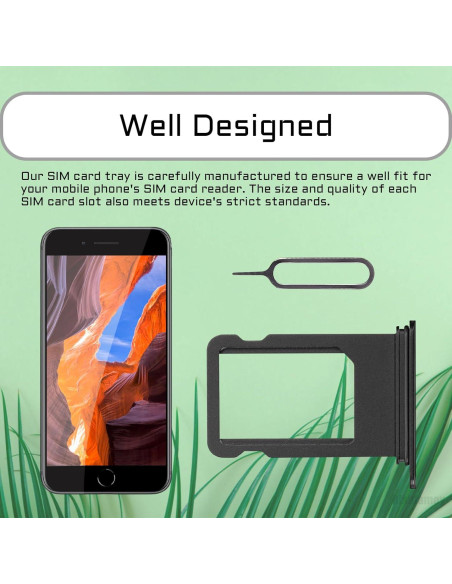 Adaptador de Tarjeta SIM para iPhone 8 Plus Risidamoy Negro