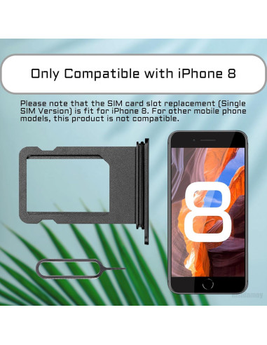 Bandeja de Tarjeta SIM para iPhone 8 Risidamoy - Gris Espacial