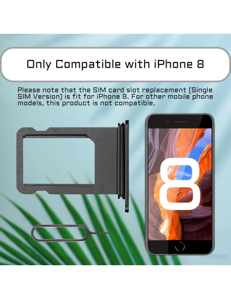 Bandeja de Tarjeta SIM para iPhone 8 Risidamoy - Gris Espacial