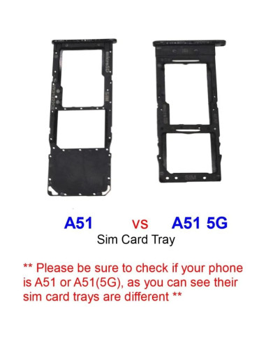 Bandeja de tarjeta SIM PHONSUN para Samsung Galaxy A51 5G - Negro