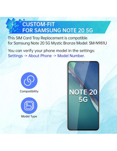 Bandeja de Tarjeta SIM Reemplazo Samsung Galaxy Note 20 5G