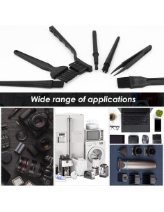 Kit de Cepillos de Limpieza TIESOME 7 Piezas Negro 2
